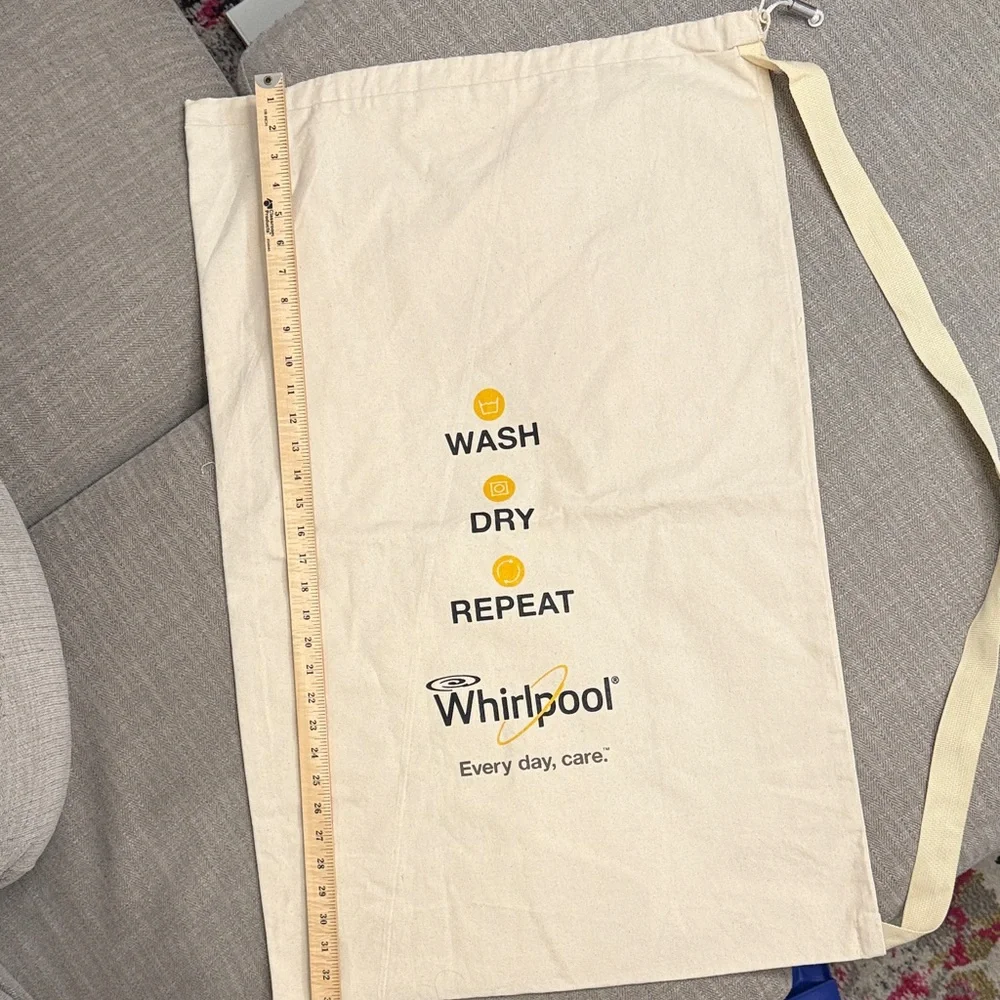 Whirlpool Cream Laundry Bag - Wash Dry Repeat